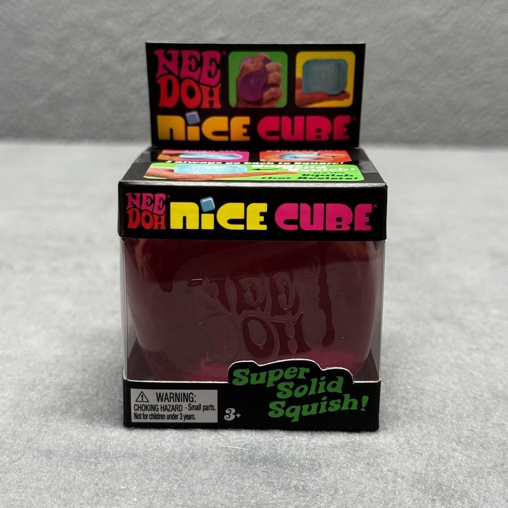 Nee Doh Nice Cube - Super Solid Squish! (Pink) - Brand New/Factory Sealed!